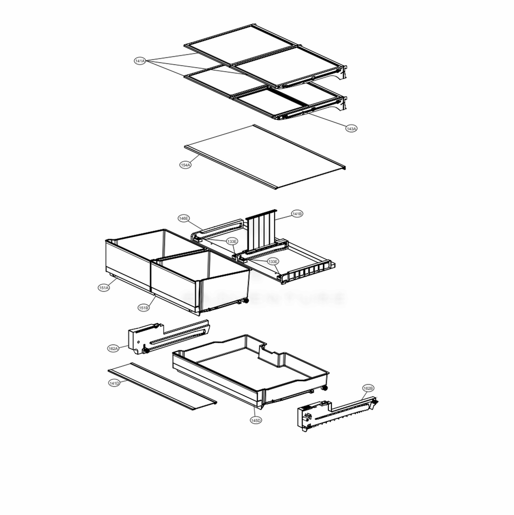 Refrigerator Parts Diagram and Parts List for LRFXC2406S ASTCNA1 LG Refrigerator