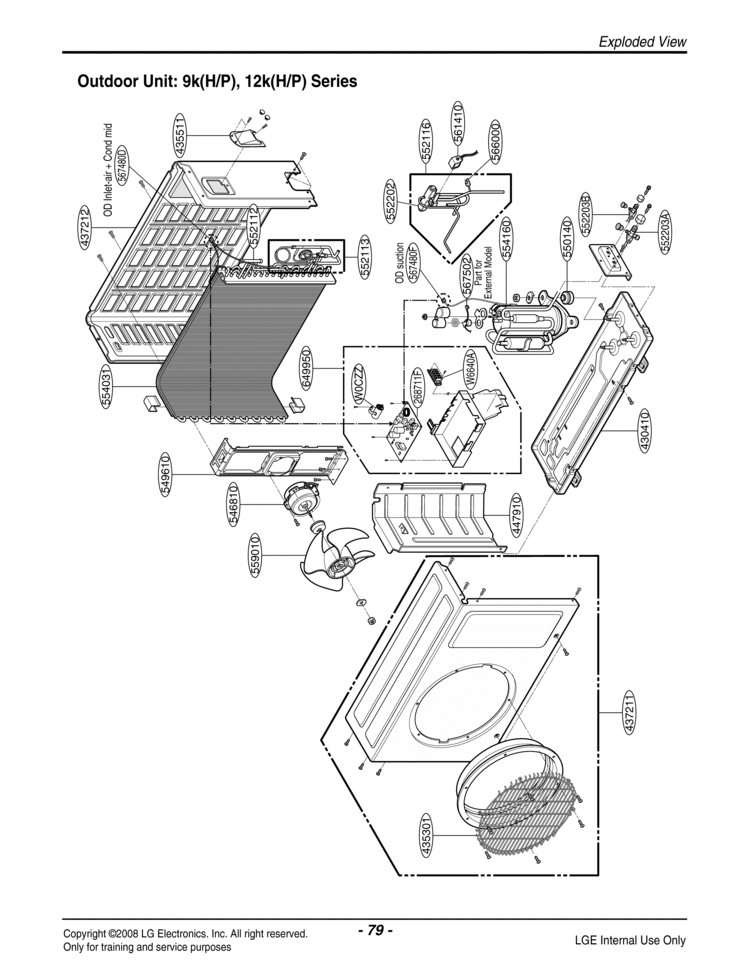 Air Conditioner Exploded View 2 Diagram and Parts List for DMH12SB-0  LG Air Conditioner