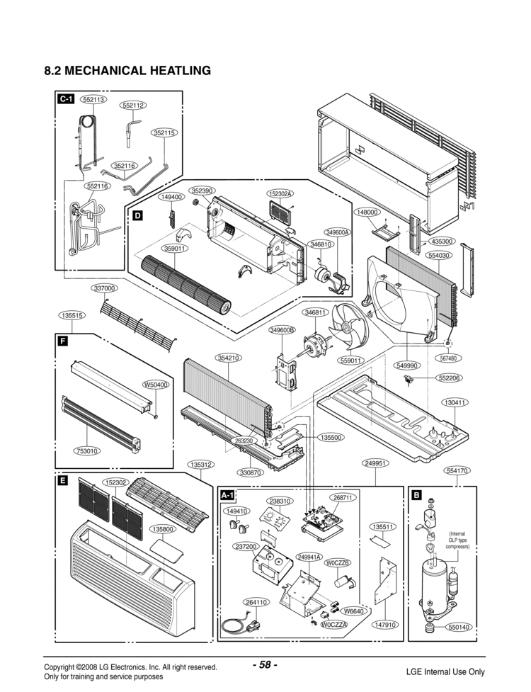 Air Conditioner Exploded View 1 Diagram and Parts List for LYH07EATA32  LG Air Conditioner