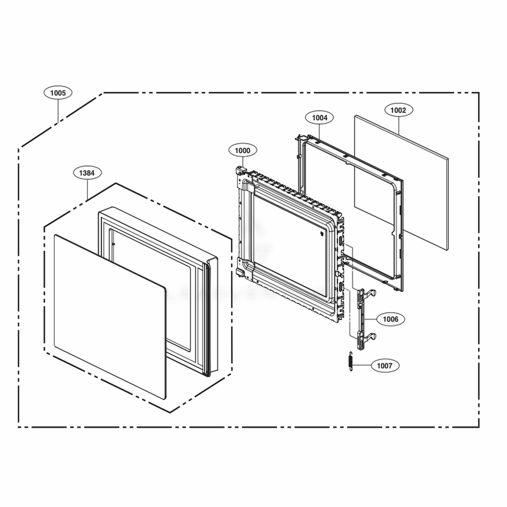 Door Parts Diagram and Parts List for LMC1275SB CBKELGA LG Range
