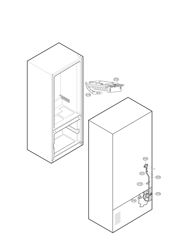 Water And Ice Maker Parts Diagram and Parts List for LFC25776SW 00 LG Refrigerator