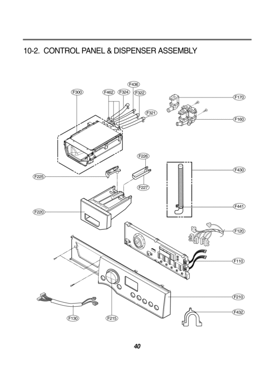 CONTROL PANEL & DISPENSER ASSEMBLY Diagram and Parts List for WM3431HW WM3431HW /01 LG Washer