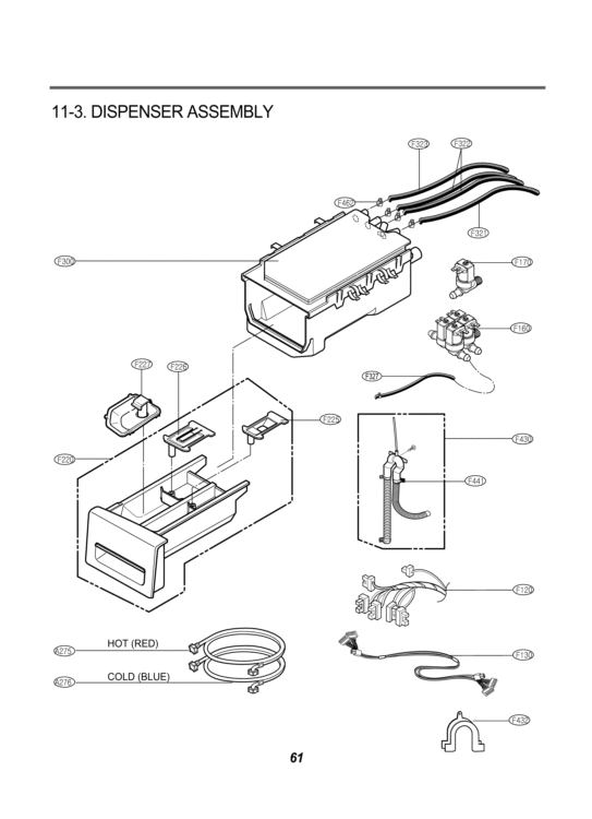 DISPENSER ASSEMBLY Diagram and Parts List for WM2487HRMA ACREEUS LG Washer