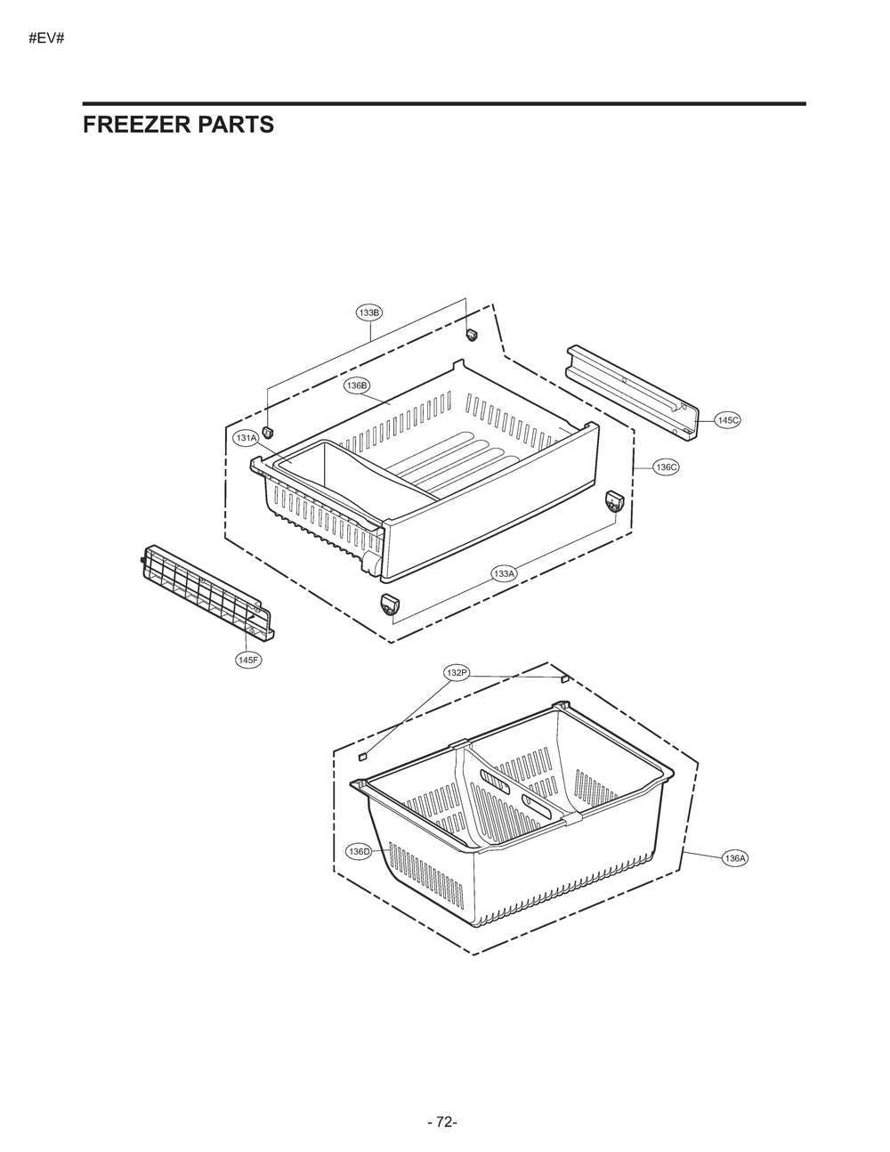 Freezer Parts Diagram and Parts List for GM-L268NTJP ATICSE0 LG Refrigerator