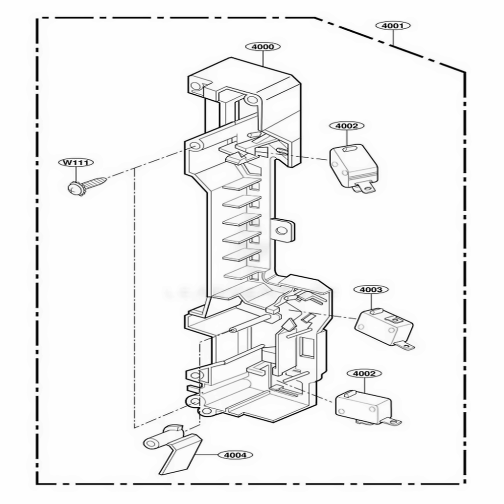 Latch Board Parts Diagram and Parts List for AMV6177AAW AWHEAMA LG Range