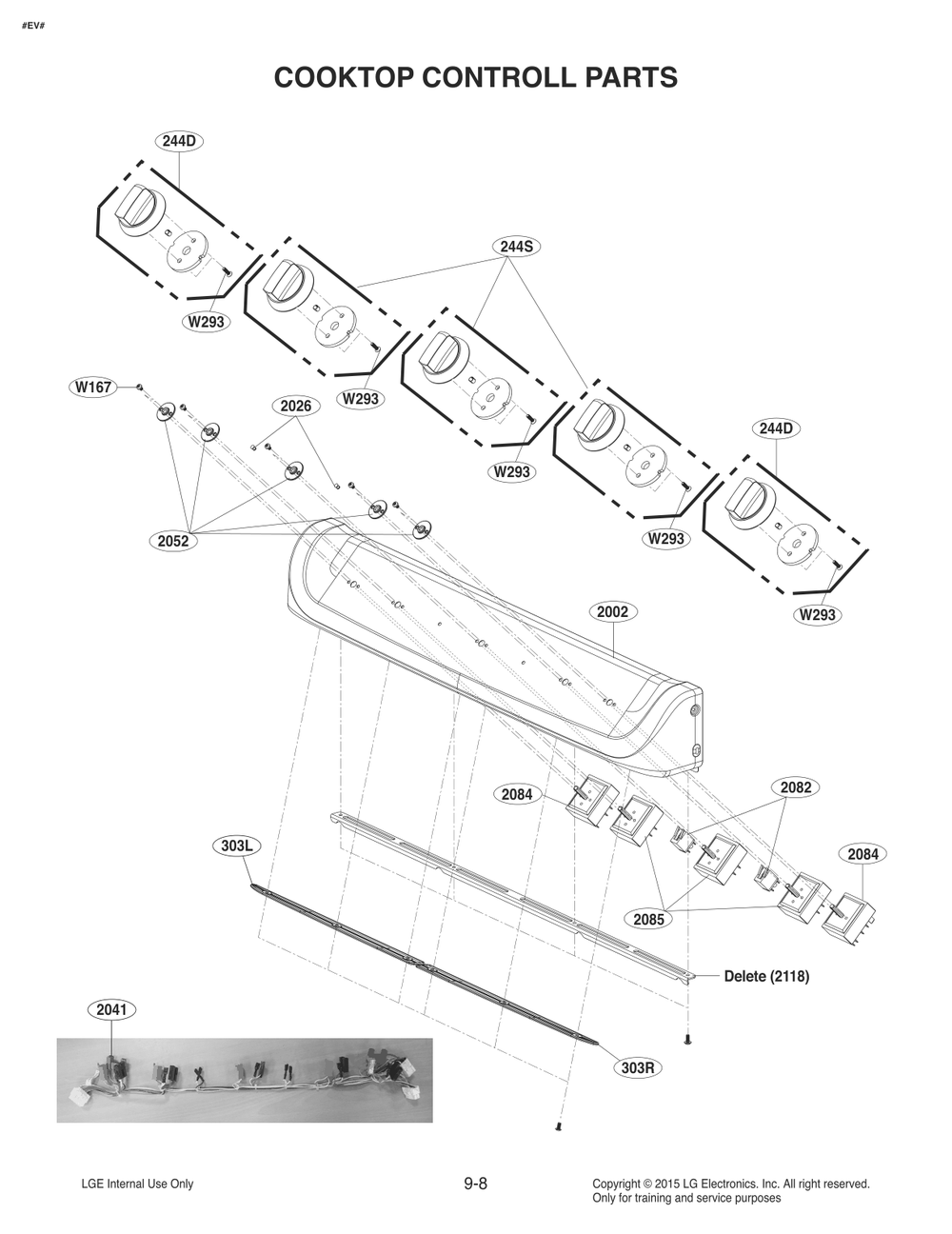 Cooktop Controll Parts Diagram and Parts List for FD1773LS AS2LLGA LG Range