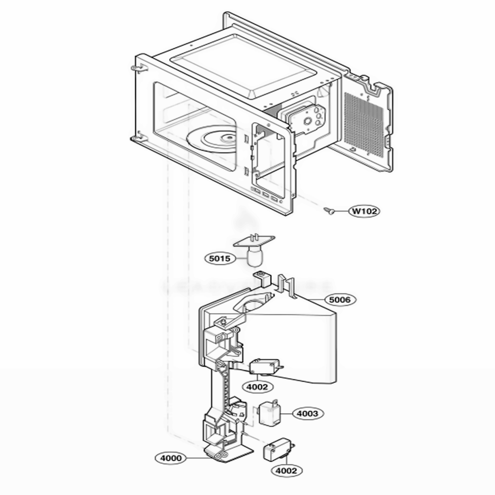 Latch Board Parts 1 Diagram and Parts List for 62469 CBKESEA LG Wall Oven