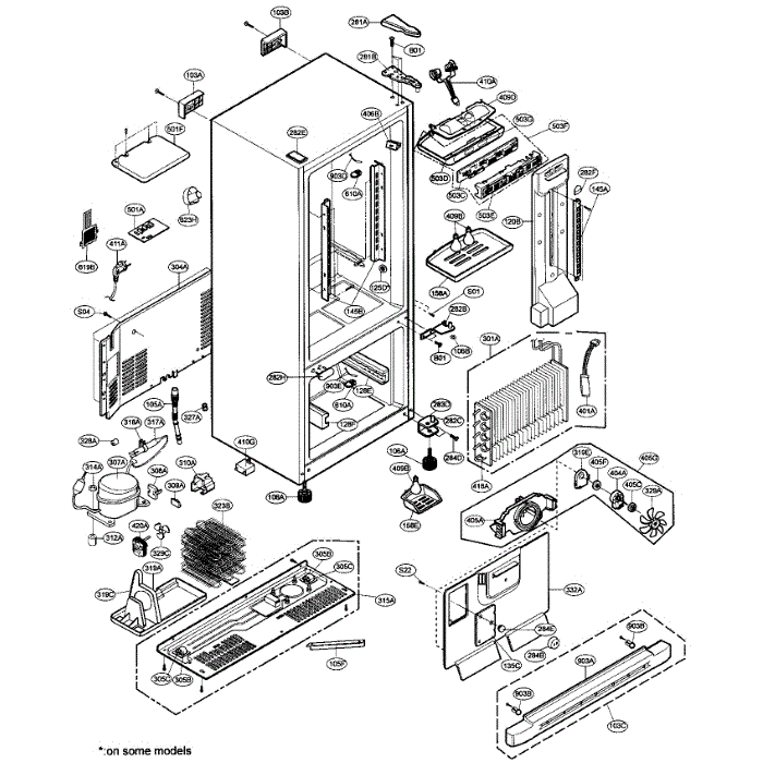 Case Diagram and Parts List for LBN22515SB 00 LG Refrigerator