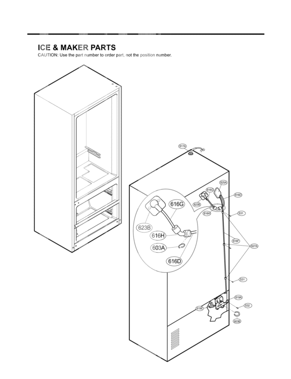 ICE & MAKER PARTS Diagram and Parts List for LMX25981ST ASTCLGA LG Refrigerator