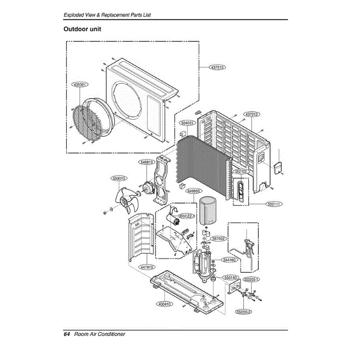 Section 2 Diagram and Parts List for LA141CP AMRAEUS LG Air Conditioner