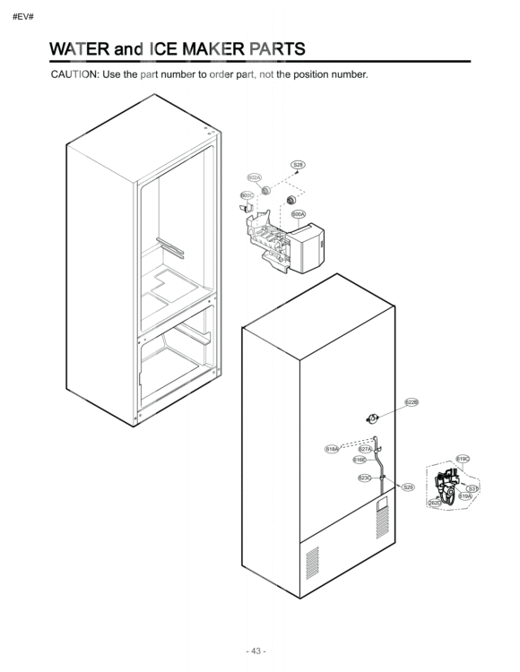 WATER and ICE MAKER PARTS Diagram and Parts List for LFC20760SW ASW1LGY LG Refrigerator