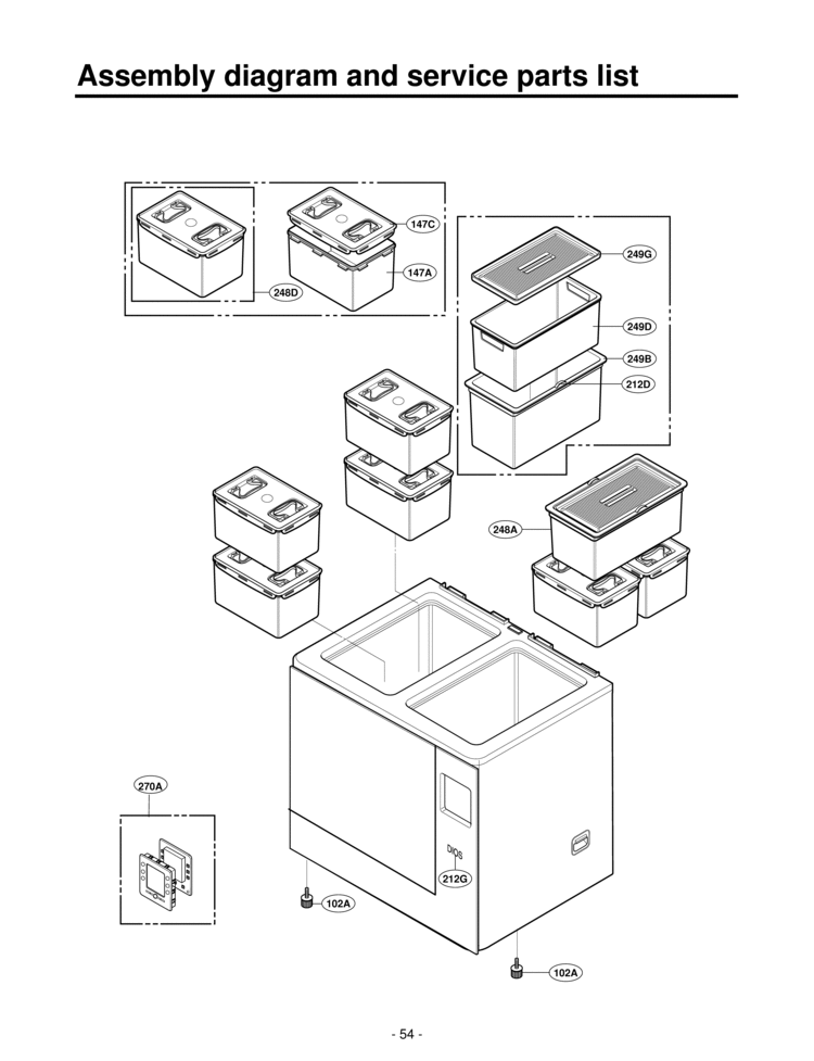 Assembly diagram and service parts list Diagram and Parts List for GR-K192UF GR-K192UF LG Refrigerator