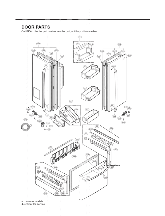 DOOR PARTS Diagram and Parts List for LFX25971SW  LG Refrigerator