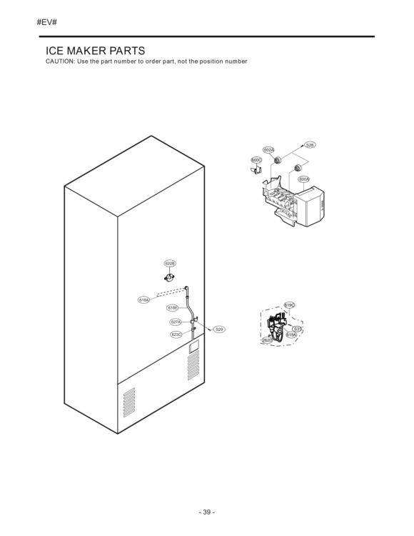ICE MAKER PARTS Diagram and Parts List for LDC22720TT ATICLGG LG Refrigerator