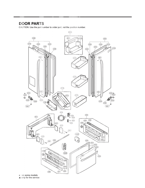 DOOR PARTS Diagram and Parts List for LFX21971ST LFX21971ST/1 LG Refrigerator