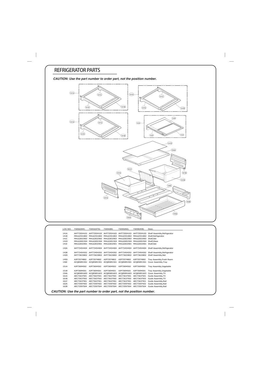 Refrigerator Parts Diagram and Parts List for GC-L288GQXM ABICSE0 LG Refrigerator