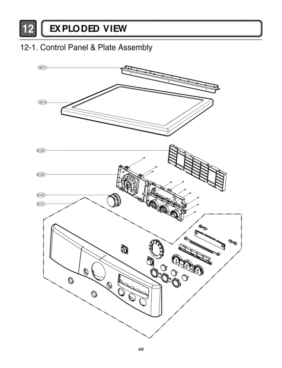 EXPLODED VIEW  Control Panel & Plate Assembly Diagram and Parts List for DLE5955W ABWEEUS LG Dryer