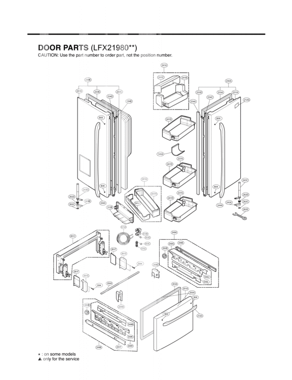 DOOR PARTS Diagram and Parts List for LFX21980ST LFX21980ST/01 LG Refrigerator