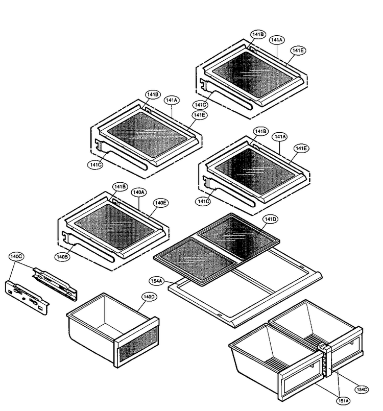 Refrigerator Parts Diagram and Parts List for LFX25950SB 00 LG Refrigerator