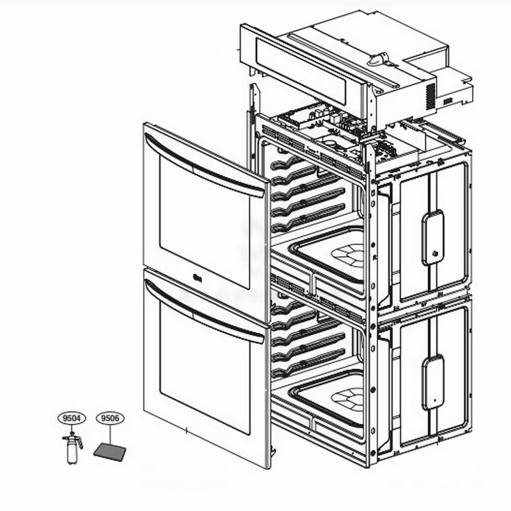 Main Diagram and Parts List for LWD3063BD AB2LLGA LG Wall Oven