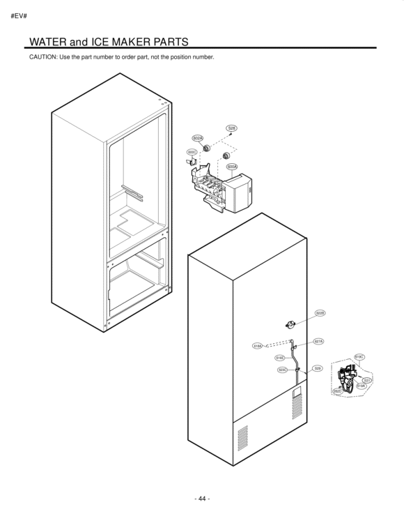 WATER and ICE MAKER PARTS Diagram and Parts List for LFC23760SB  LG Refrigerator