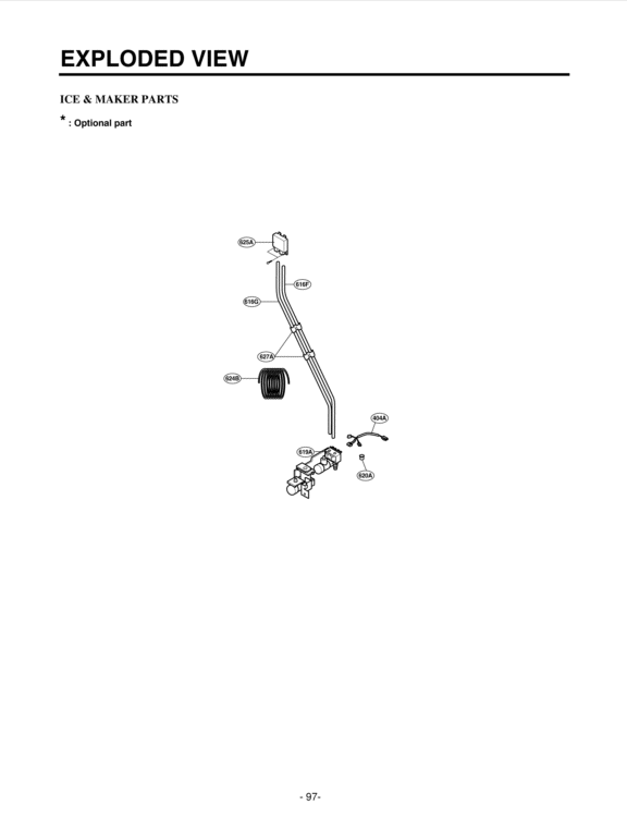 ICE & MAKER PARTS  EXPLODED VIEW Diagram and Parts List for LSC21943ST GR-L227SSPH LG Refrigerator
