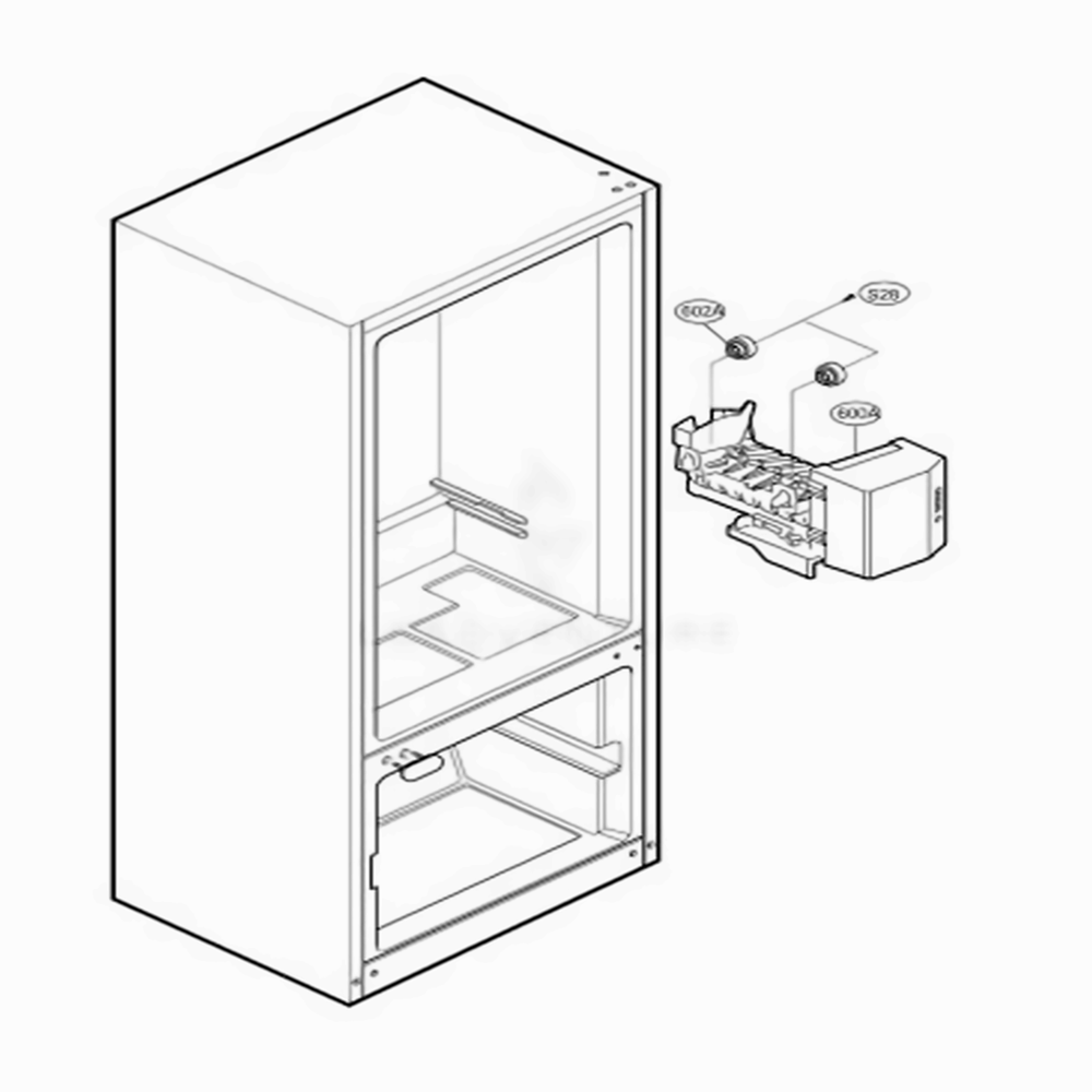 Ice Maker Parts Diagram and Parts List for LRDC20731WW ASWCLGY LG Refrigerator