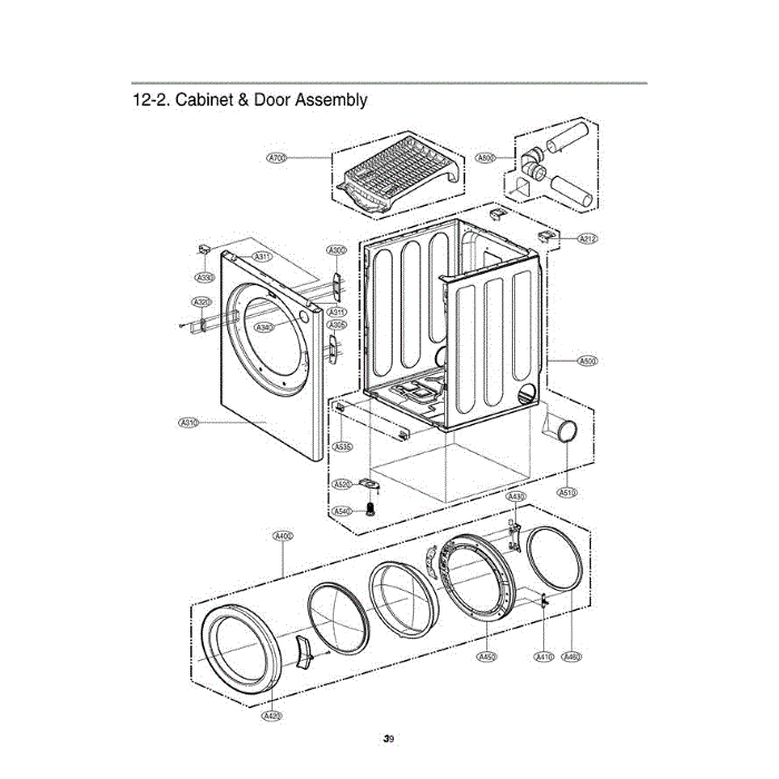 Section 2 Diagram and Parts List for DLE0442W ABWEEUS LG Dryer