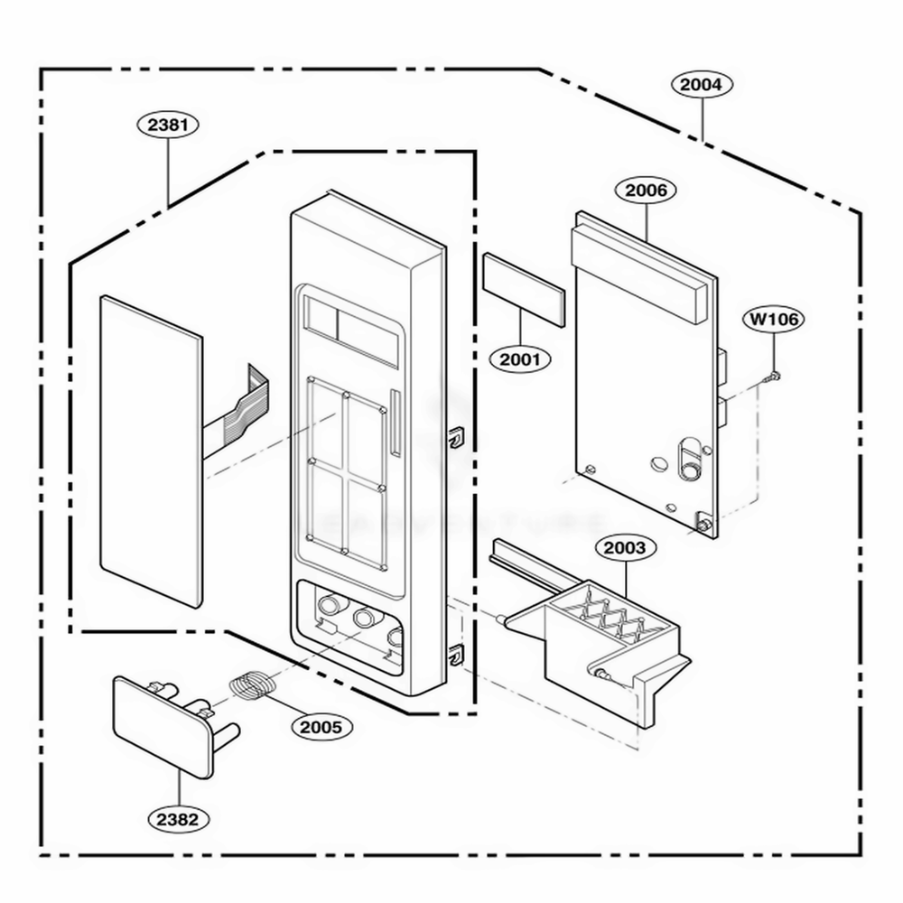 Controller Parts 1 Diagram and Parts List for 62464 ABSESEA LG Wall Oven