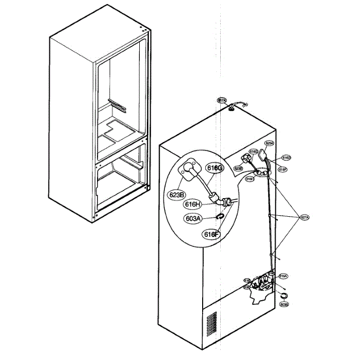 Ice / Maker Diagram and Parts List for LFX21960ST 00 LG Refrigerator