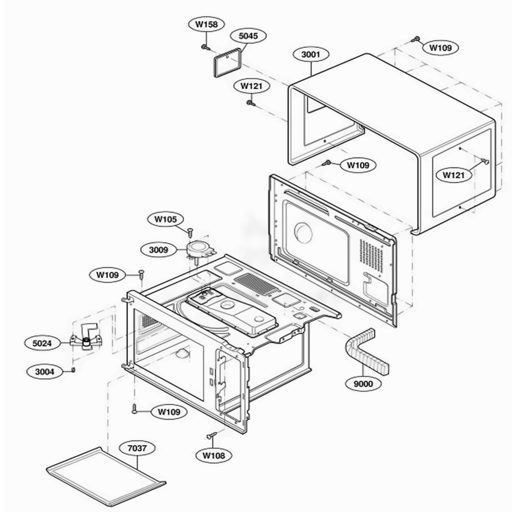 Oven Cavity Parts Diagram and Parts List for RCS10DA AG1EAMA LG Wall Oven