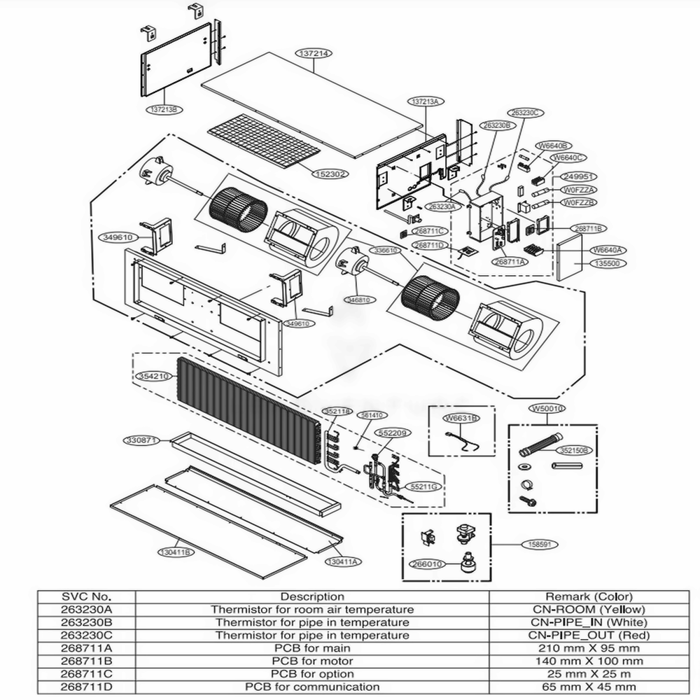 Main Diagram and Parts List for ARNU483B8A4 ANWBLUS LG Air Conditioner