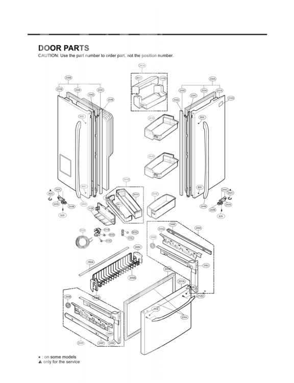 DOOR PARTS Diagram and Parts List for LFX25971SW LFX25971SW /01 LG Refrigerator