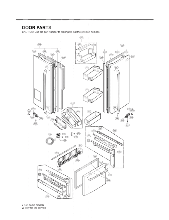 DOOR PARTS Diagram and Parts List for LFX25971ST LFX25971ST /01 LG Refrigerator