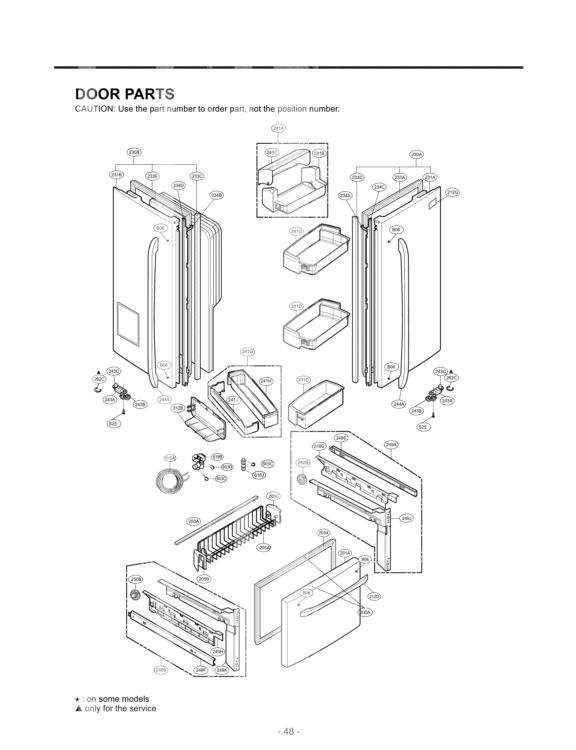 DOOR PARTS Diagram and Parts List for LFX25971SB LFX25971SB /01 LG Refrigerator
