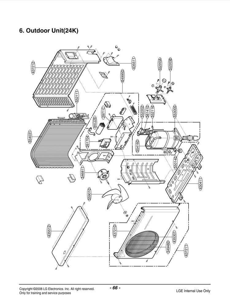 Air Conditioner Exploded View 2 Diagram and Parts List for TS-K2430HL  LG Air Conditioner