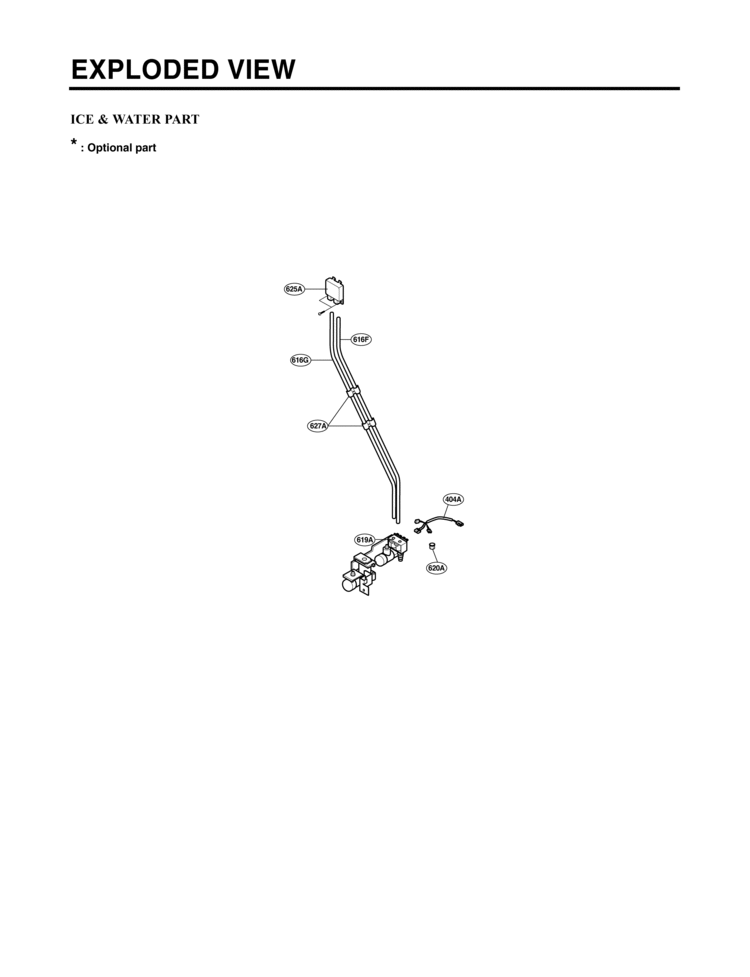 ICE & WATER PART  EXPLODED VIEW Diagram and Parts List for LSC27950SB  LG Refrigerator