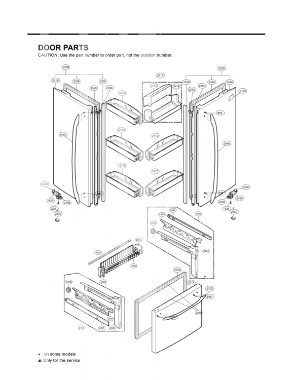 DOOR PARTS Diagram and Parts List for LFC25770ST ASTCLGA LG Refrigerator