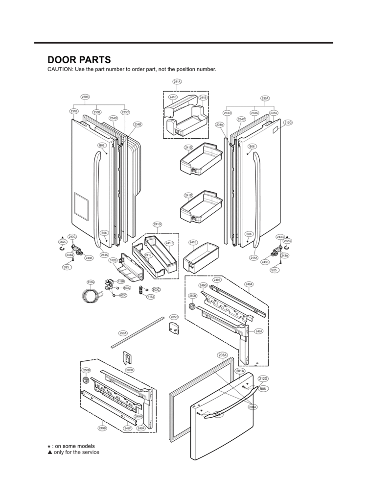 DOOR PARTS Diagram and Parts List for LFX21971ST LFX21971ST /01 LG Refrigerator