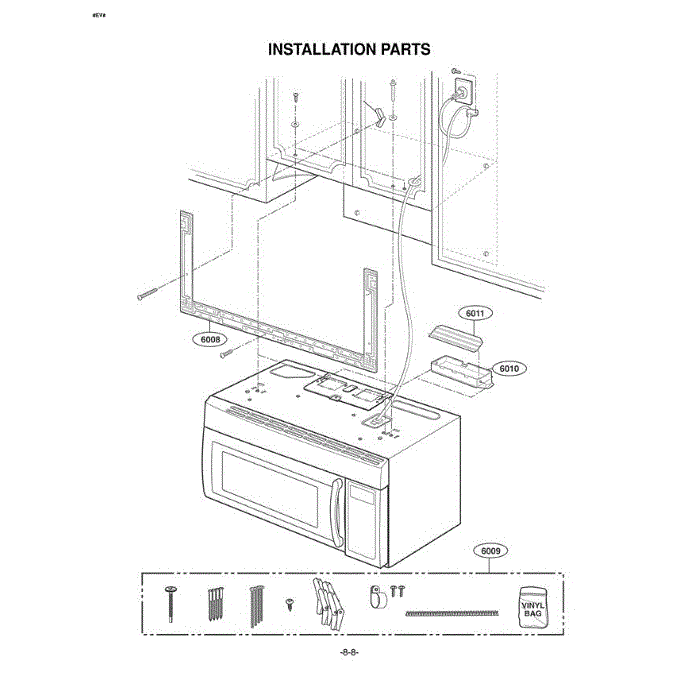 Section 2 Diagram and Parts List for LMV1925SBQ AB6ELGA LG Microwave Oven Combo