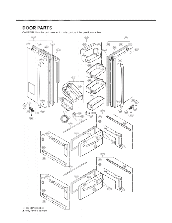 DOOR PARTS Diagram and Parts List for LMX25981SB GR-L25AUVJH LG Refrigerator