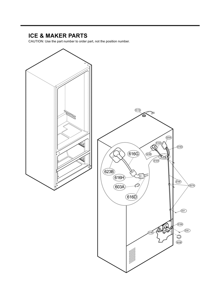 ICE & MAKER PARTS Diagram and Parts List for LMX21981ST  LG Refrigerator