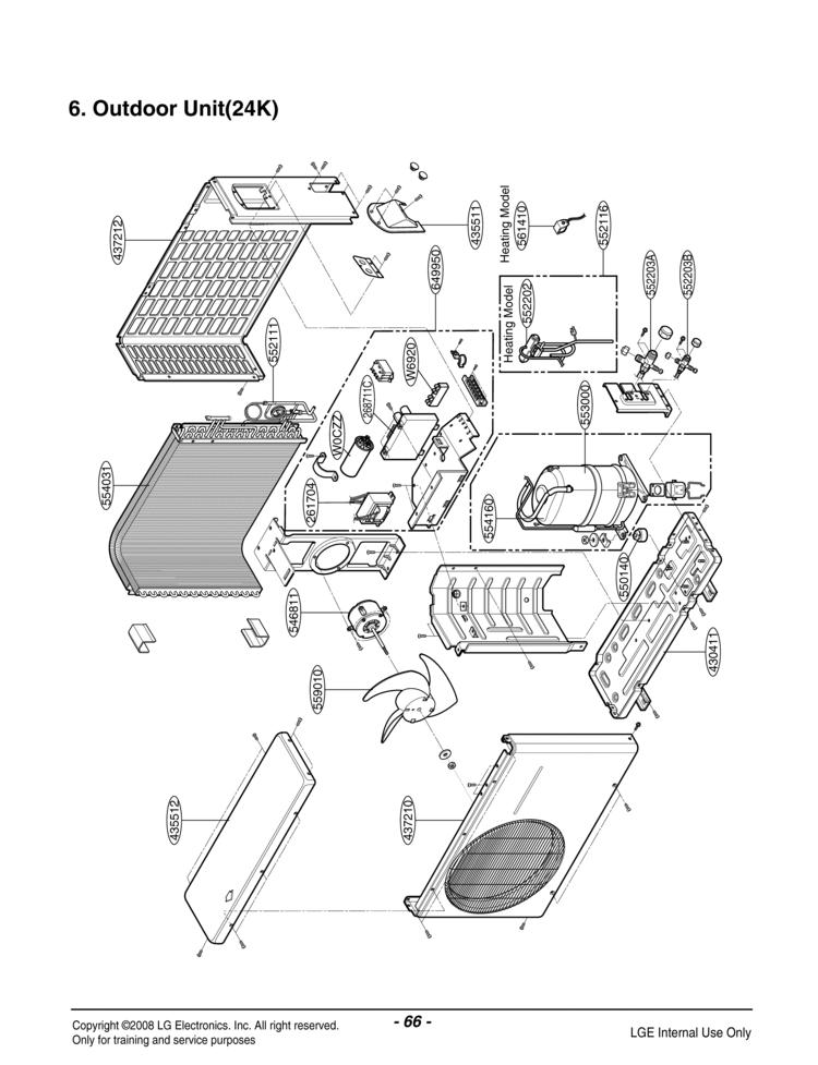 Air Conditioner Exploded View 1 Diagram and Parts List for LSUK2430CL  LG Air Conditioner