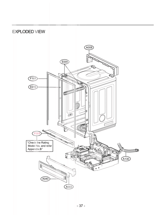 ACCESSORIES Diagram and Parts List for LDF7932ST  LG Dishwasher
