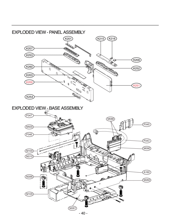 EXPLODED VIEW  PANEL ASSEMBLY Diagram and Parts List for LDF7932ST  LG Dishwasher