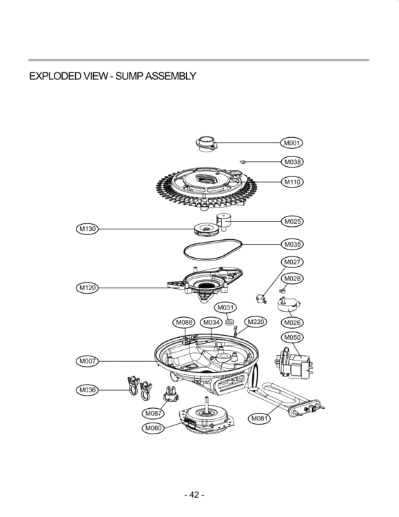 EXPLODED VIEW  SUMP ASSEMBLY Diagram and Parts List for LDF7932ST  LG Dishwasher