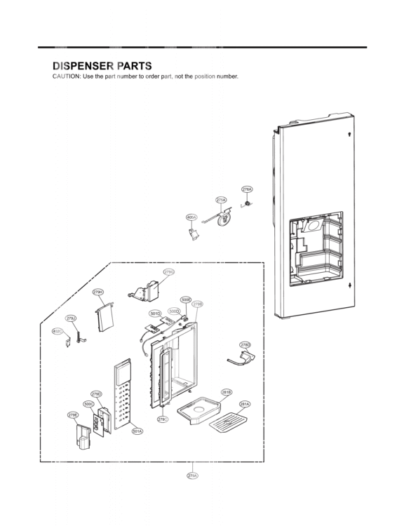 DISPENSER PARTS Diagram and Parts List for LFX21971ST LFX21971ST /02 LG Refrigerator