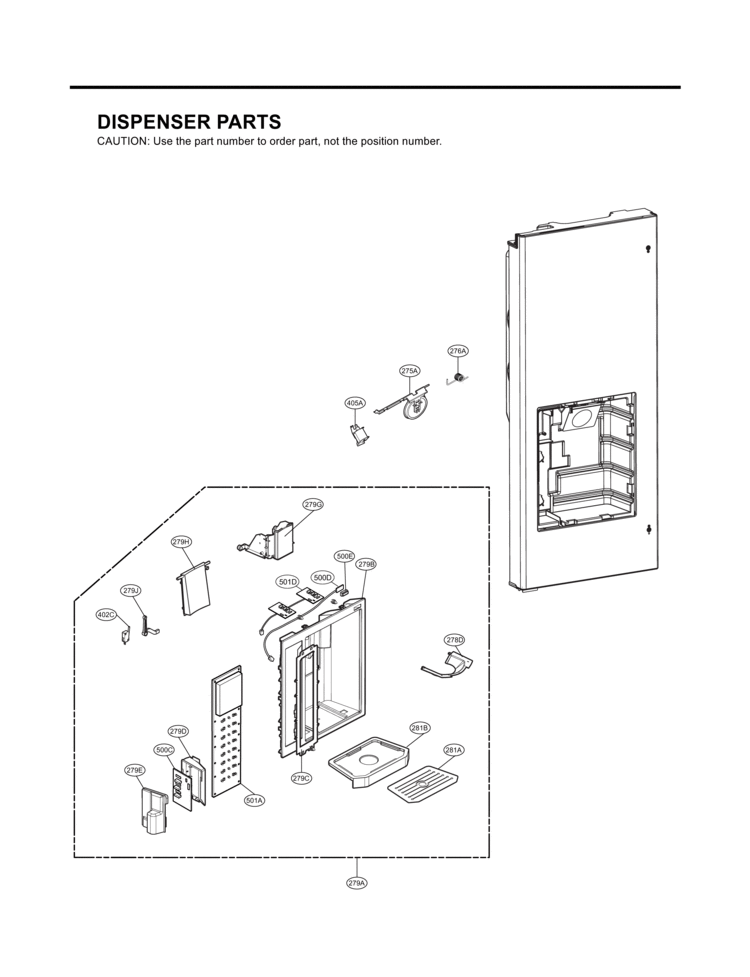 DISPENSER PARTS Diagram and Parts List for LMX25981ST LMX25981ST /01 LG Refrigerator