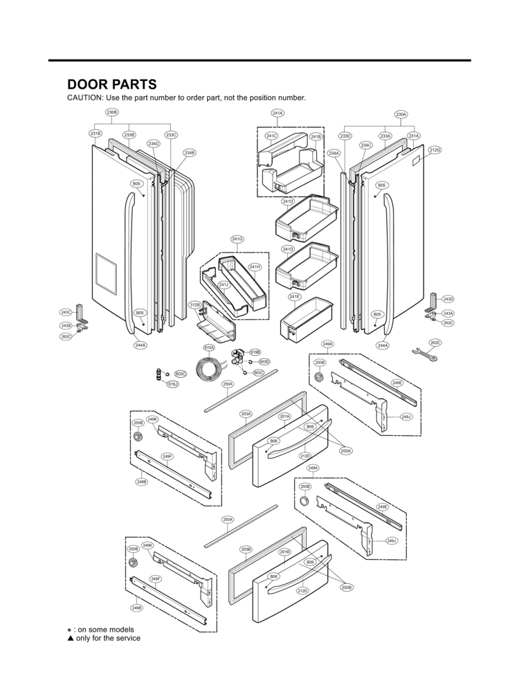 DOOR PARTS Diagram and Parts List for LMX25981SB LMX25981SB /01 LG Refrigerator