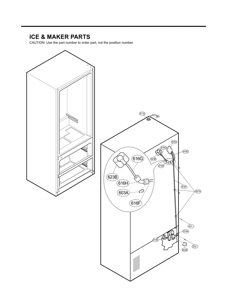 ICE & MAKER PARTS Diagram and Parts List for LMX25981SB LMX25981SB /01 LG Refrigerator
